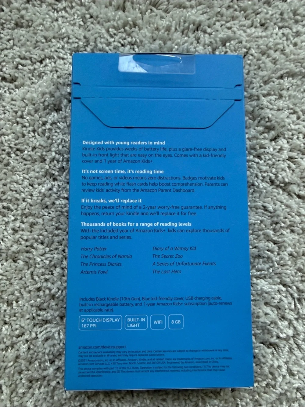 Amazon Kindle Kids in Bright Blue Cover 6in touch display 8gb
